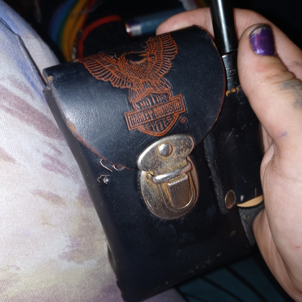 Vintage Harley Davidson cigarette case from the 80s
